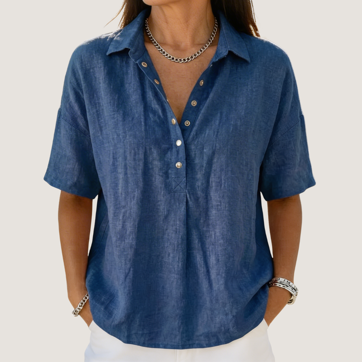 Talia | Bluse mit Kragen und Knopf