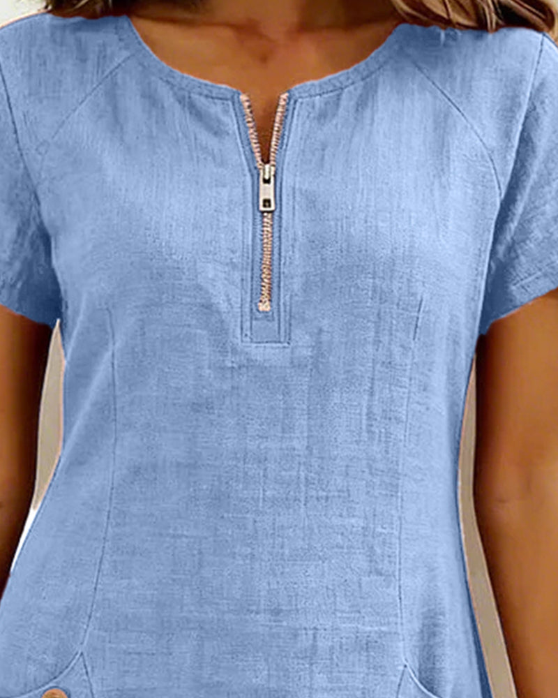 Lisa  Baumwollkleid mit Reißverschluss