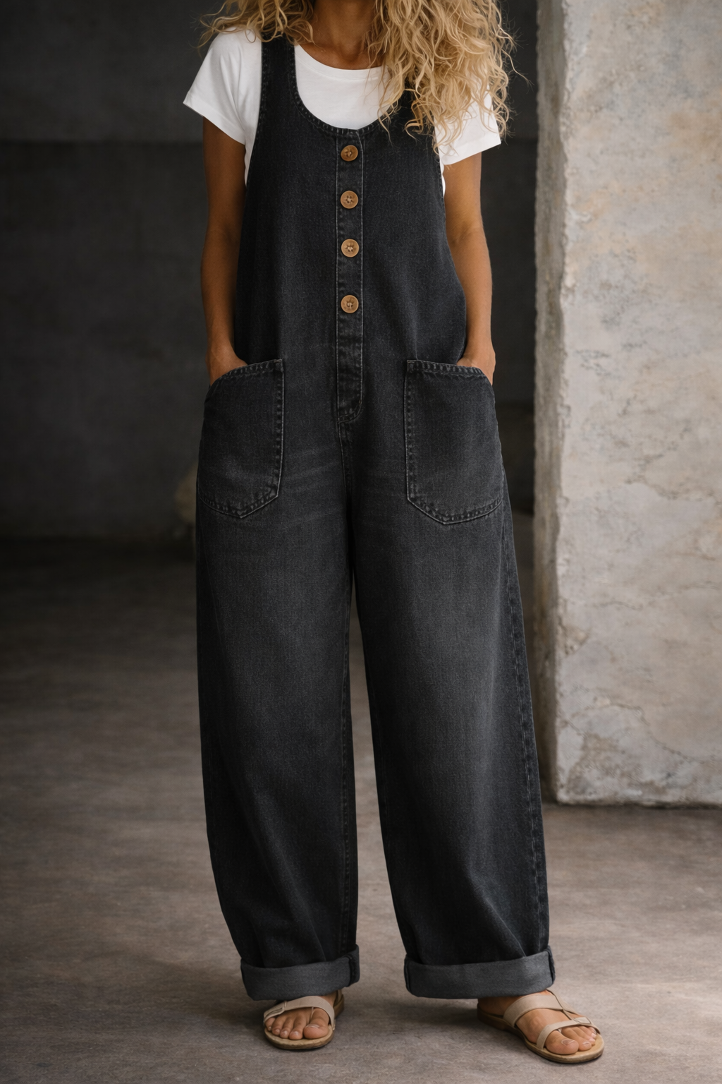 Bethany | Vintage gewaschene Denim-Latzhose