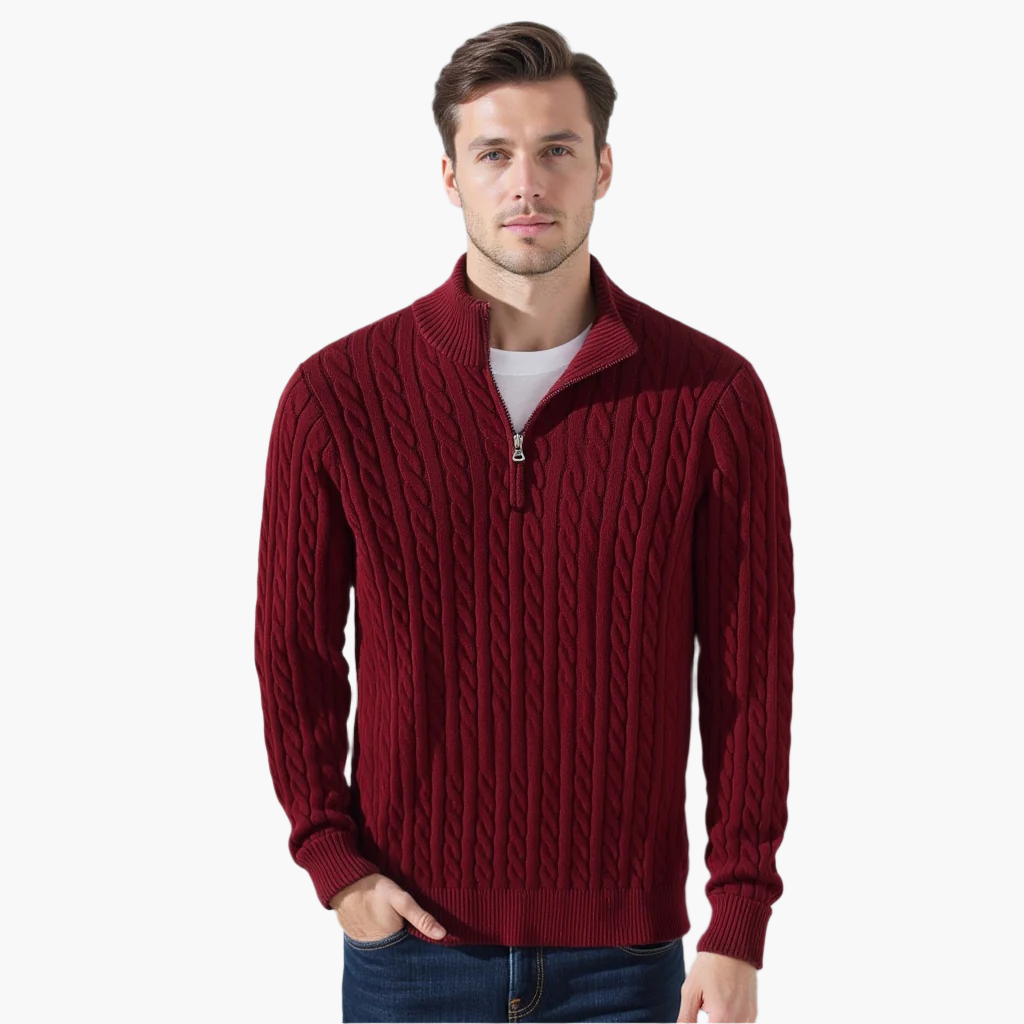 Lukas | Klassischer Strickpullover mit Half-Zip