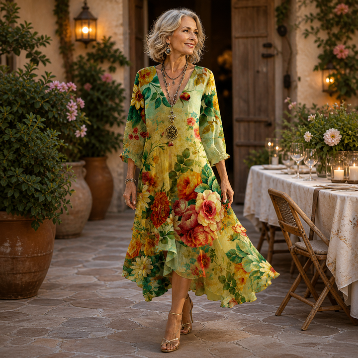 Juul | Wunderschönes Blumen Midi Kleid