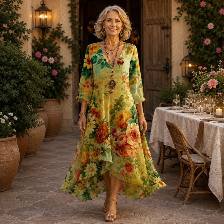 Juul | Wunderschönes Blumen Midi Kleid