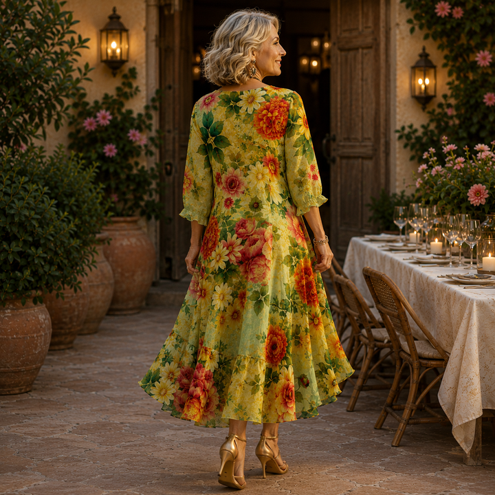 Juul | Wunderschönes Blumen Midi Kleid