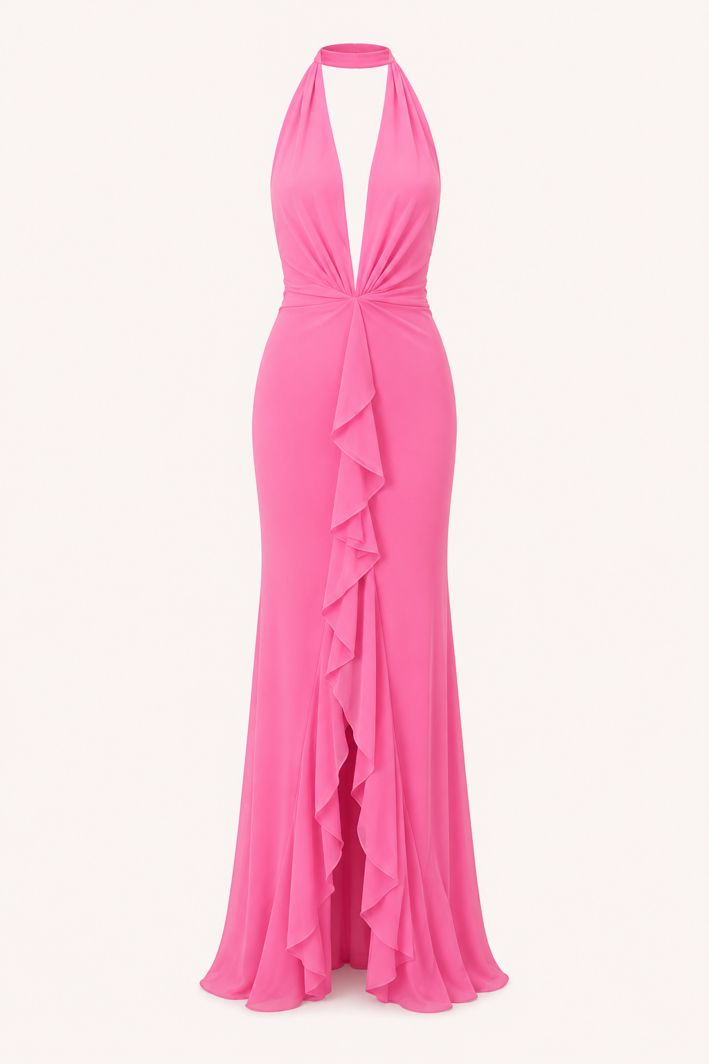 Langes Neckholderkleid mit Frontschlitz für Frauen - Romy