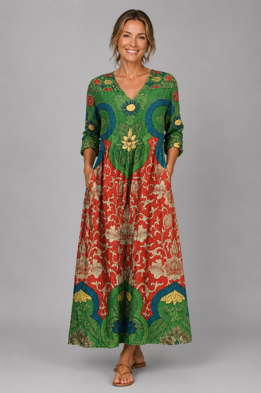 Sophia | Vintage Blumen Maxikleid