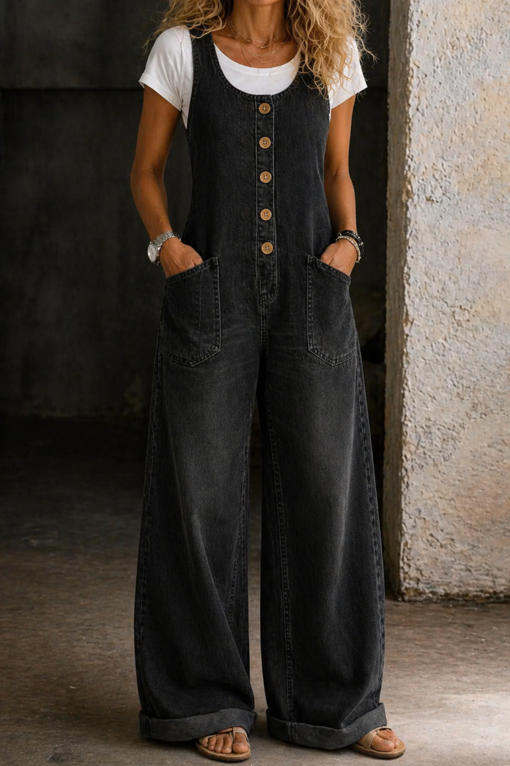 Bethany | Vintage gewaschene Denim-Latzhose