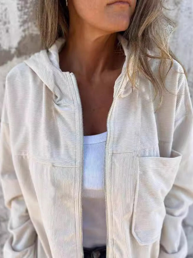 Ella™ Entspannte Cordjacke | Bequeme Alltags-Zip-Jacke