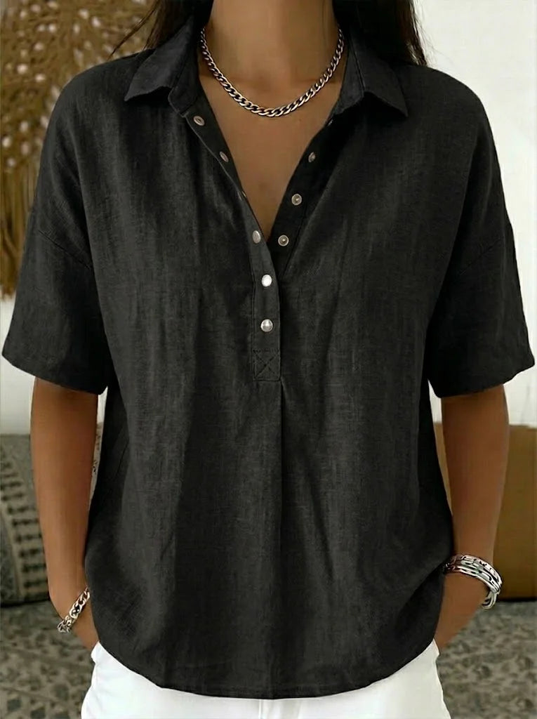Talia | Bluse mit Kragen und Knopf