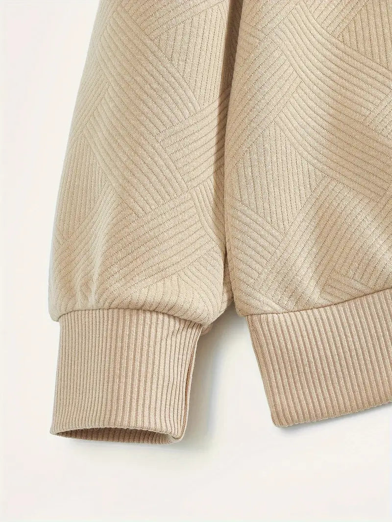 Finn | Geometrisches Design Vintage Reißverschluss Pullover