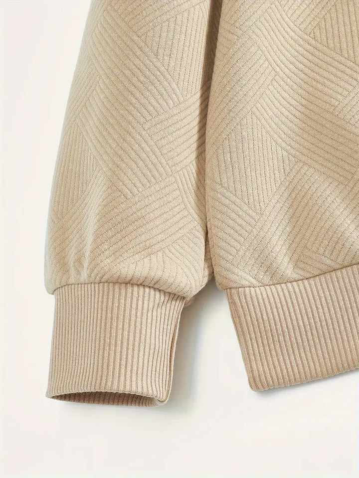 Finn | Geometrisches Design Vintage Reißverschluss Pullover