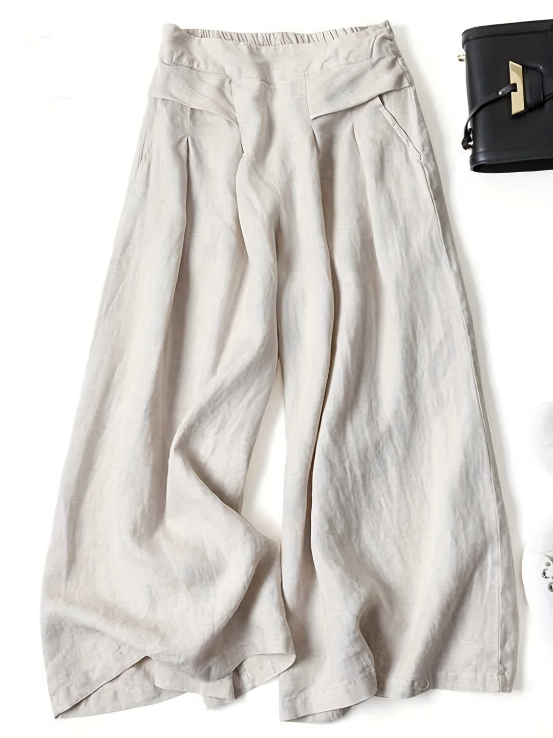 Chrissy | Leinenmix-Hose mit weitem Bein und elastischem Bund