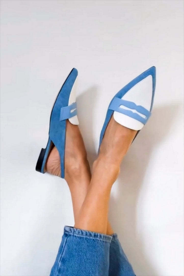Blaue Slingback Loafers