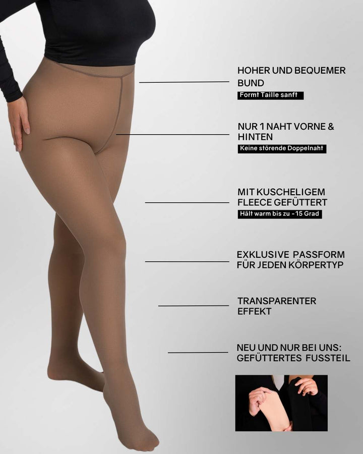 InvisiTights™ | gefütterte Strumpfhose | mit gefüttertem Fuß
