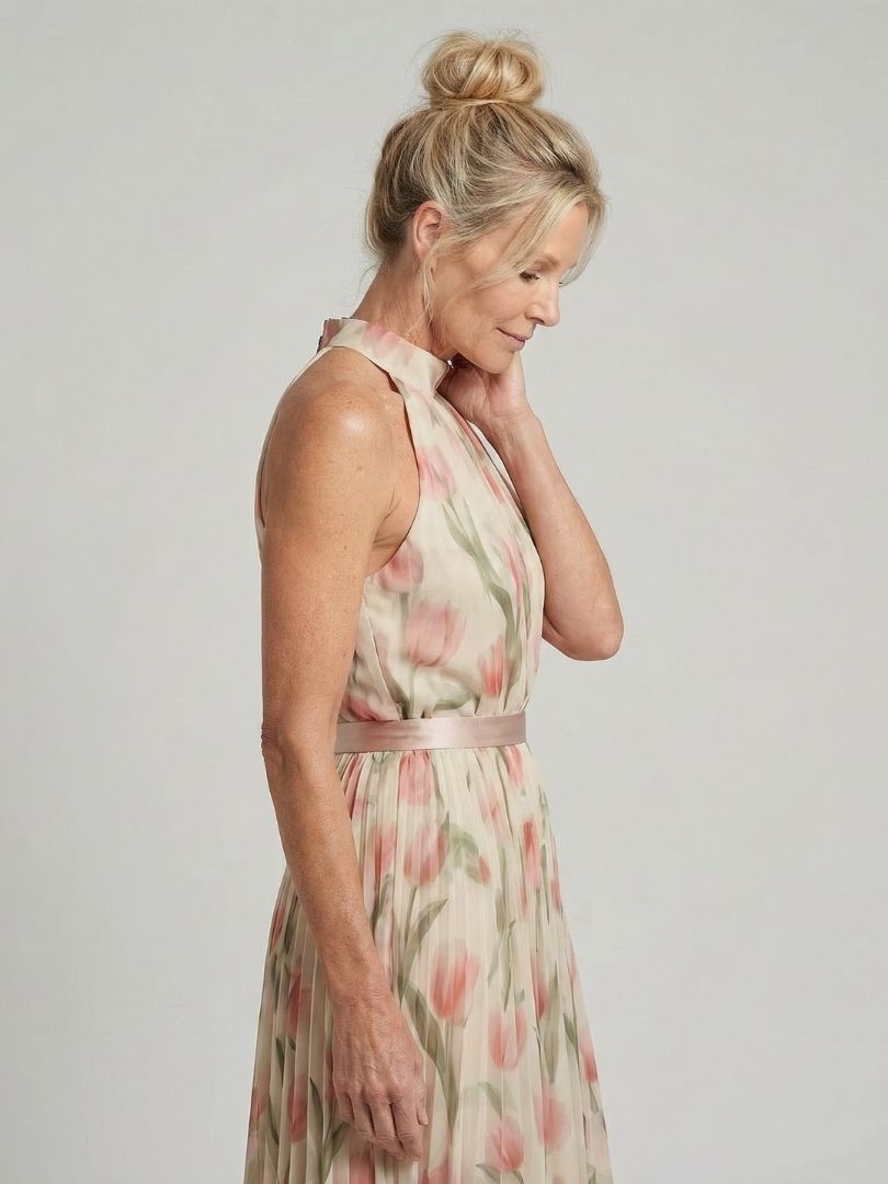 Aurelle | Halterneck Blumenkleid Midi