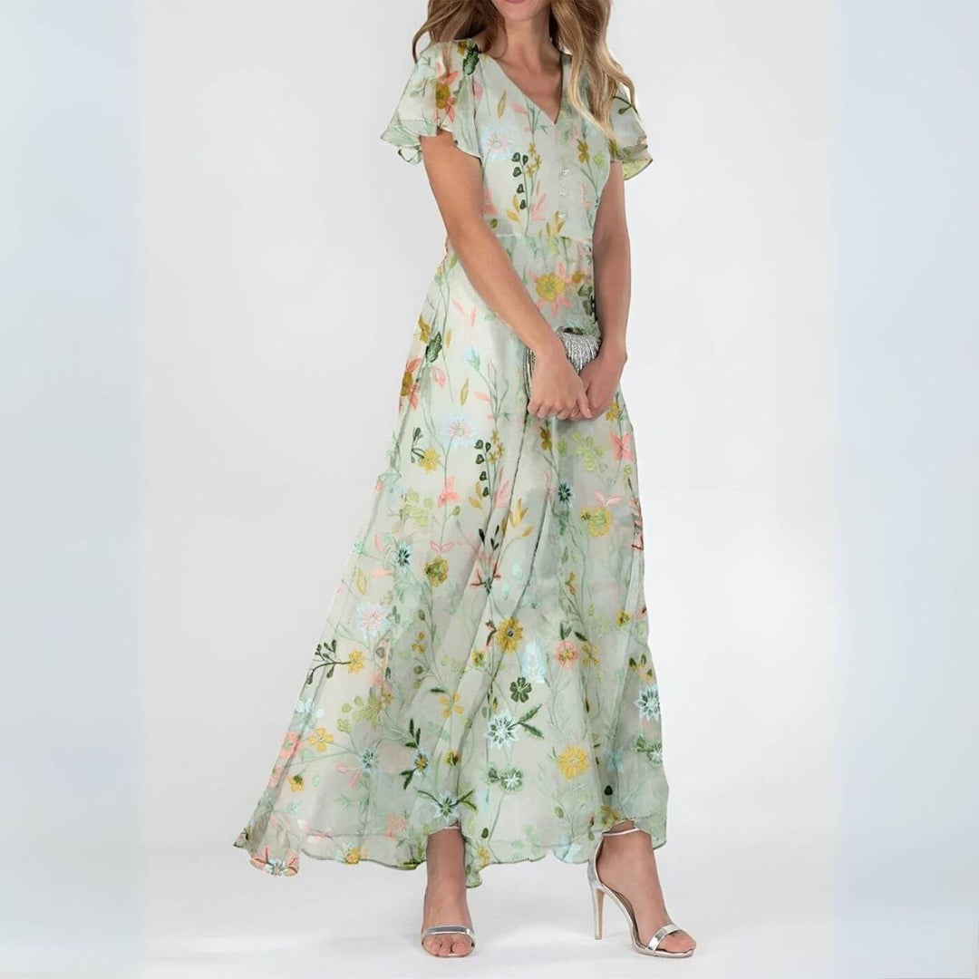 Missy | Maxikleid mit Blumenmuster und V-Ausschnitt