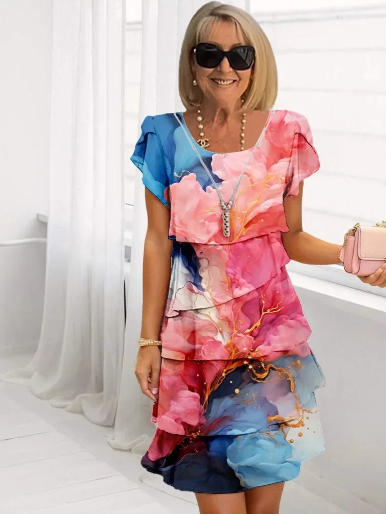 Adèle | Fließendes elegantes Kleid mit Rüschen