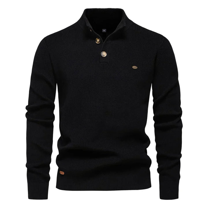 Konrad | Stilvoller Herrenpullover mit Knopfdesign