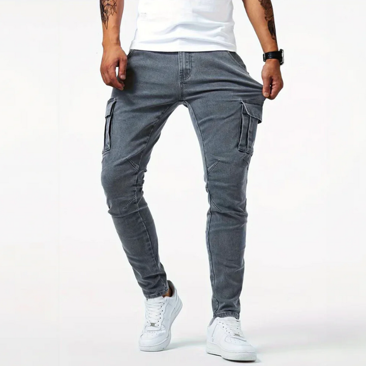 Norman | Herren Cargo Skinny Jeans slim fit mit Seitentaschen
