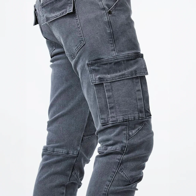 Norman | Herren Cargo Skinny Jeans slim fit mit Seitentaschen