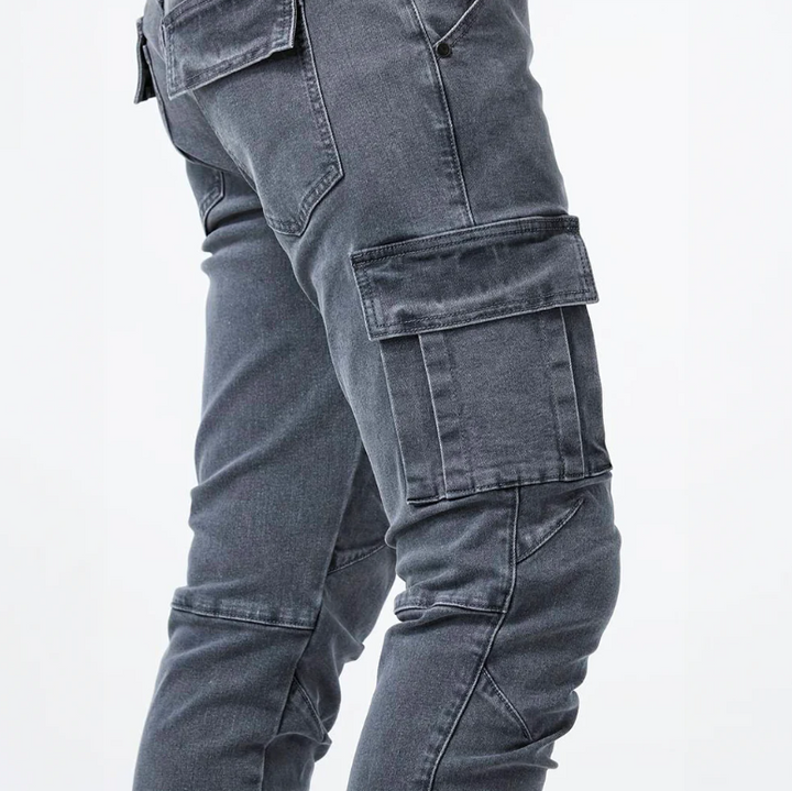 Norman | Herren Cargo Skinny Jeans slim fit mit Seitentaschen