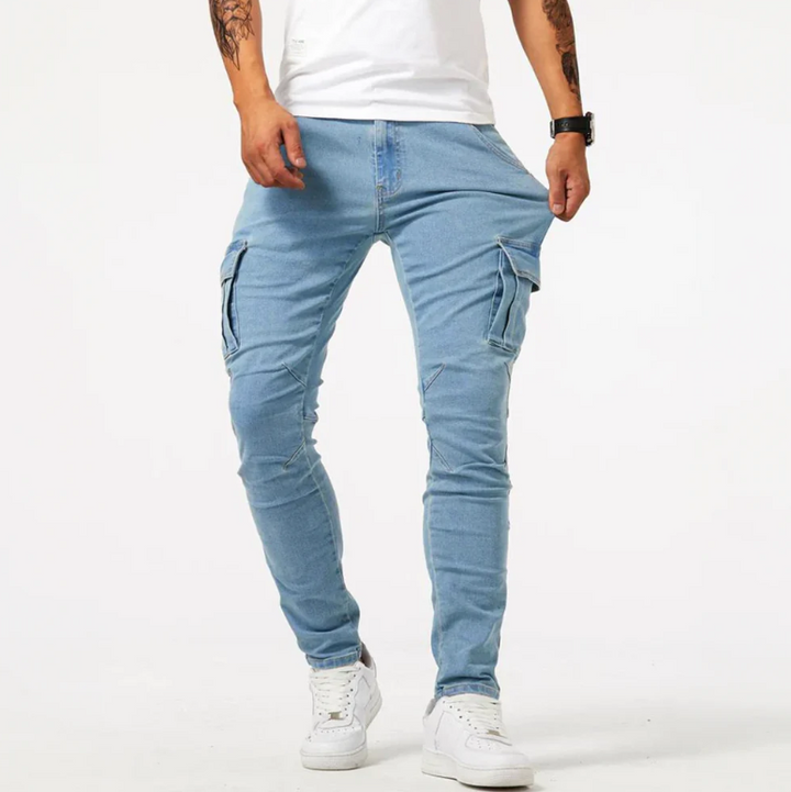 Norman | Herren Cargo Skinny Jeans slim fit mit Seitentaschen