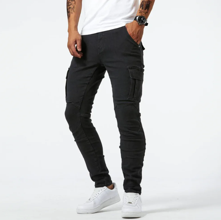 Norman | Herren Cargo Skinny Jeans slim fit mit Seitentaschen