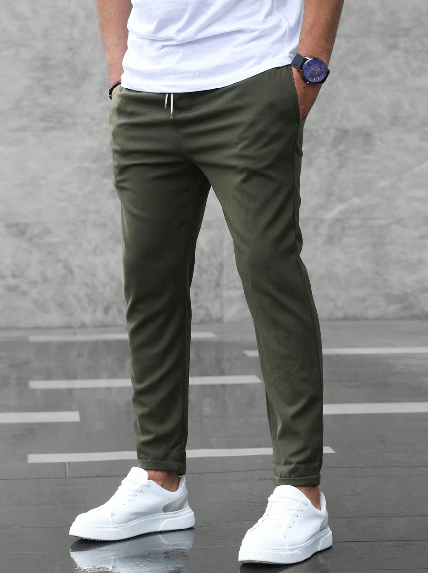 Kristof | Slim Fit Chino-Hose für Herren mit Kordelzug