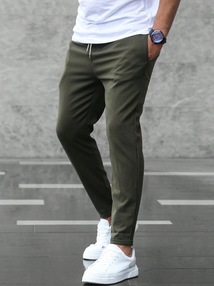 Kristof | Slim Fit Chino-Hose für Herren mit Kordelzug