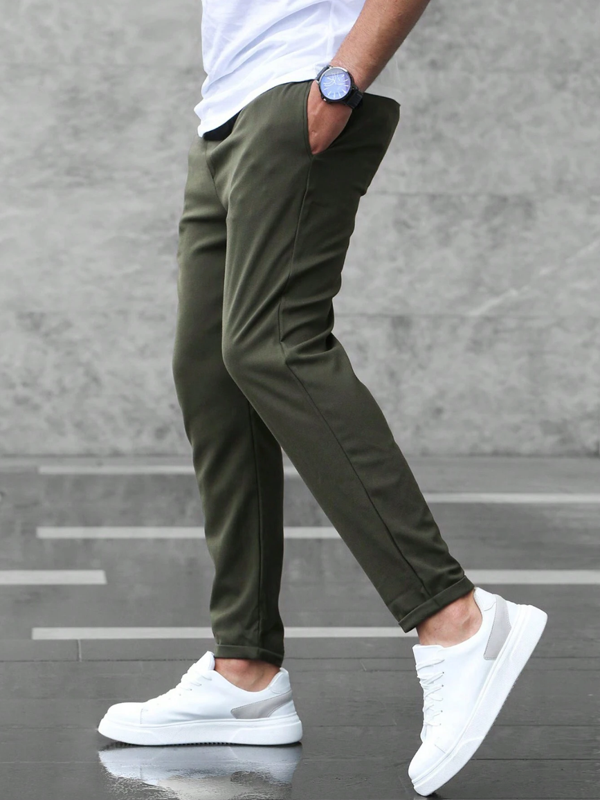 Kristof | Slim Fit Chino-Hose für Herren mit Kordelzug