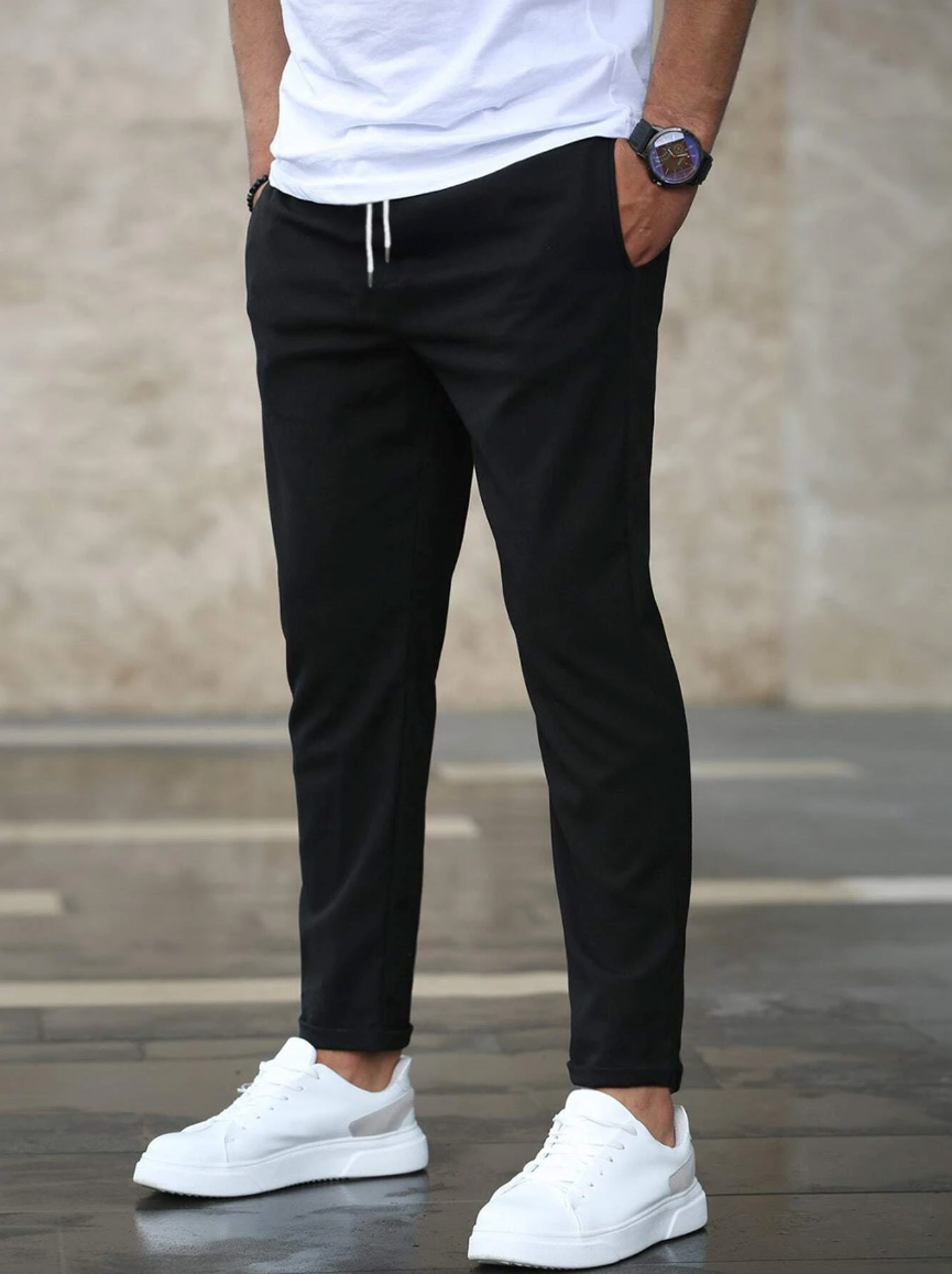 Kristof | Slim Fit Chino-Hose für Herren mit Kordelzug