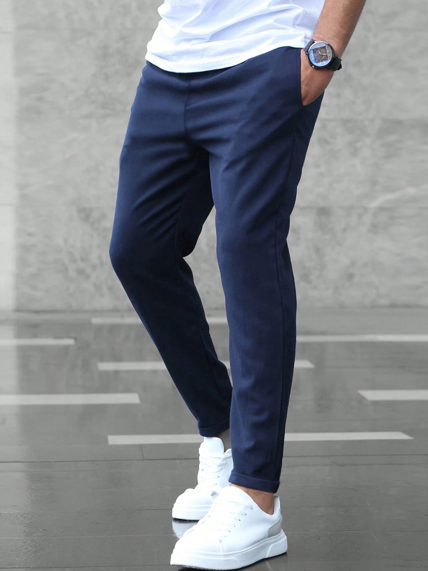 Kristof | Slim Fit Chino-Hose für Herren mit Kordelzug