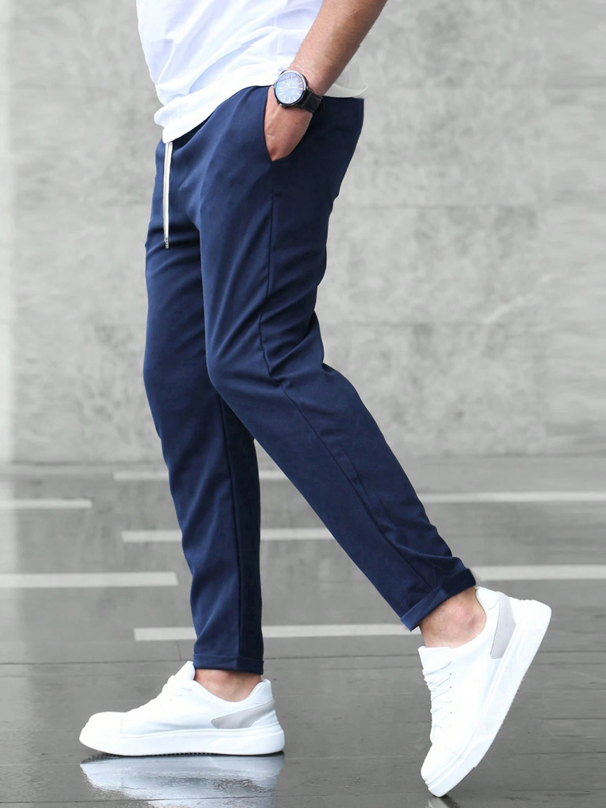 Kristof | Slim Fit Chino-Hose für Herren mit Kordelzug