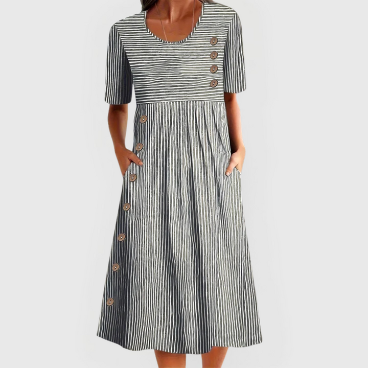 Jarna | Gestreiftes Midi-Kleid