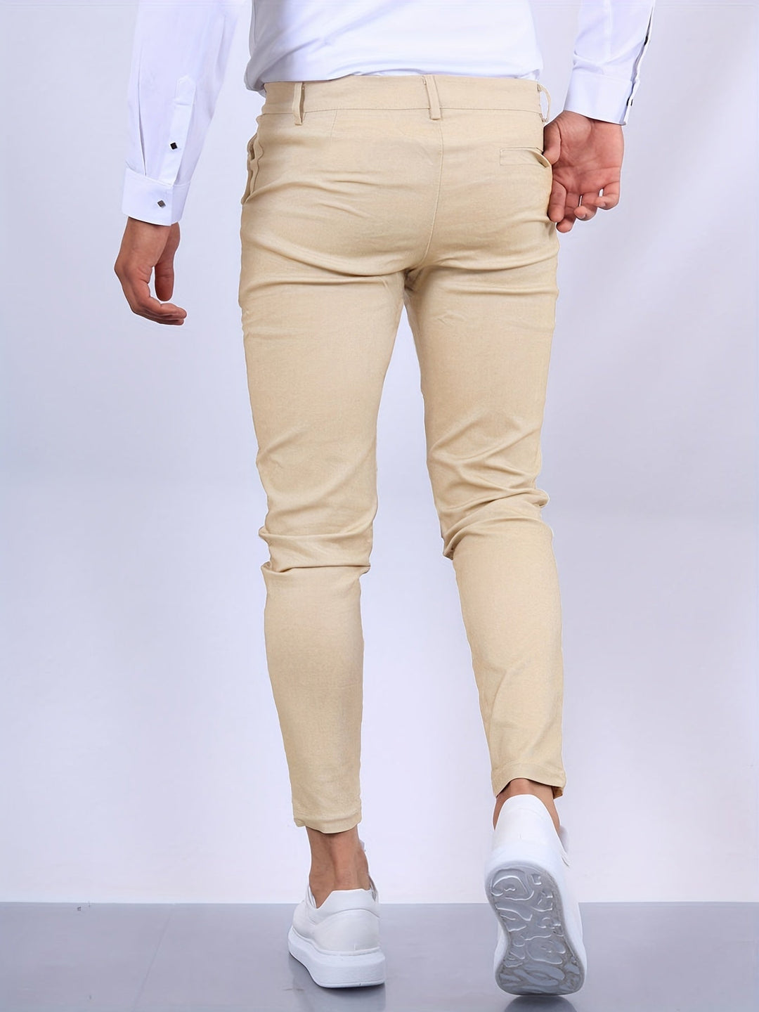 Penn | Herren Chinohose Slim Fit Businesshose Blau Stretch