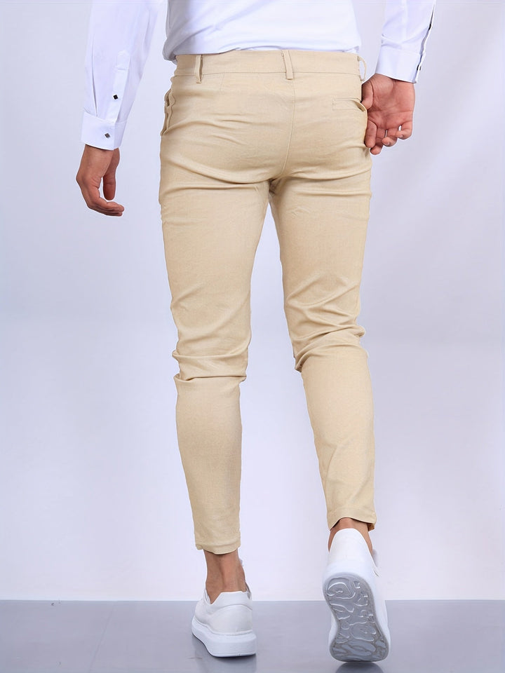 Penn | Herren Chinohose Slim Fit Businesshose Blau Stretch