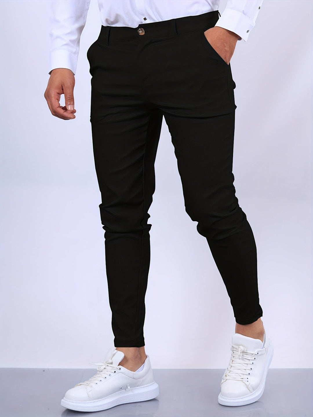 Penn | Herren Chinohose Slim Fit Businesshose Blau Stretch