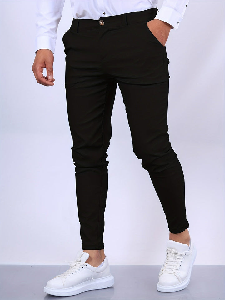 Penn | Herren Chinohose Slim Fit Businesshose Blau Stretch
