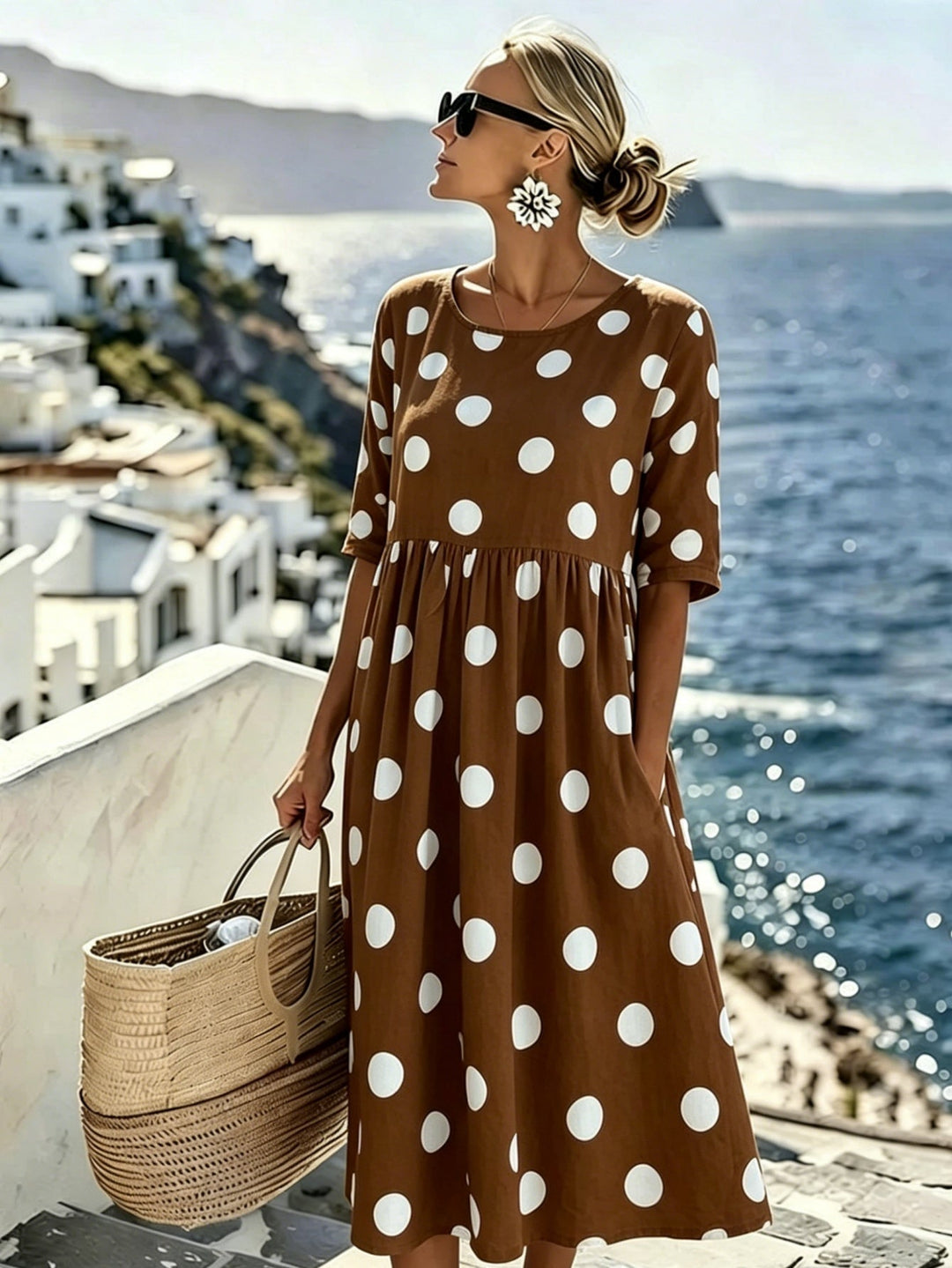 Penelope™ | Klassisches Polka Dot Midi-Kleid