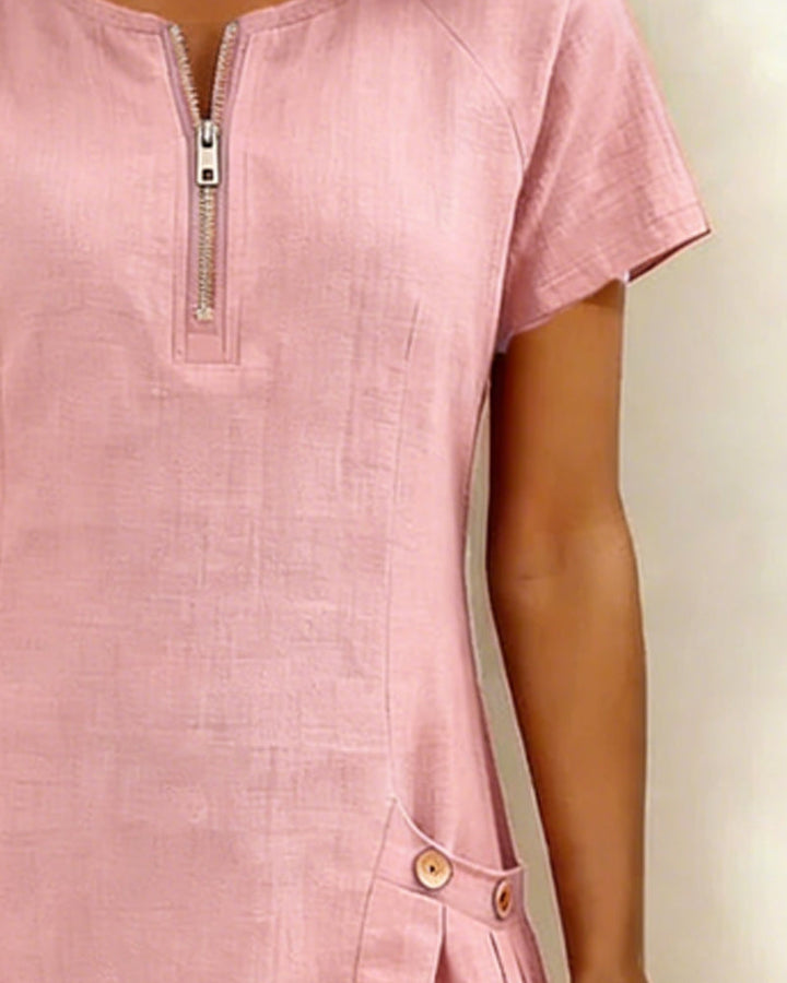 Lisa  Baumwollkleid mit Reißverschluss