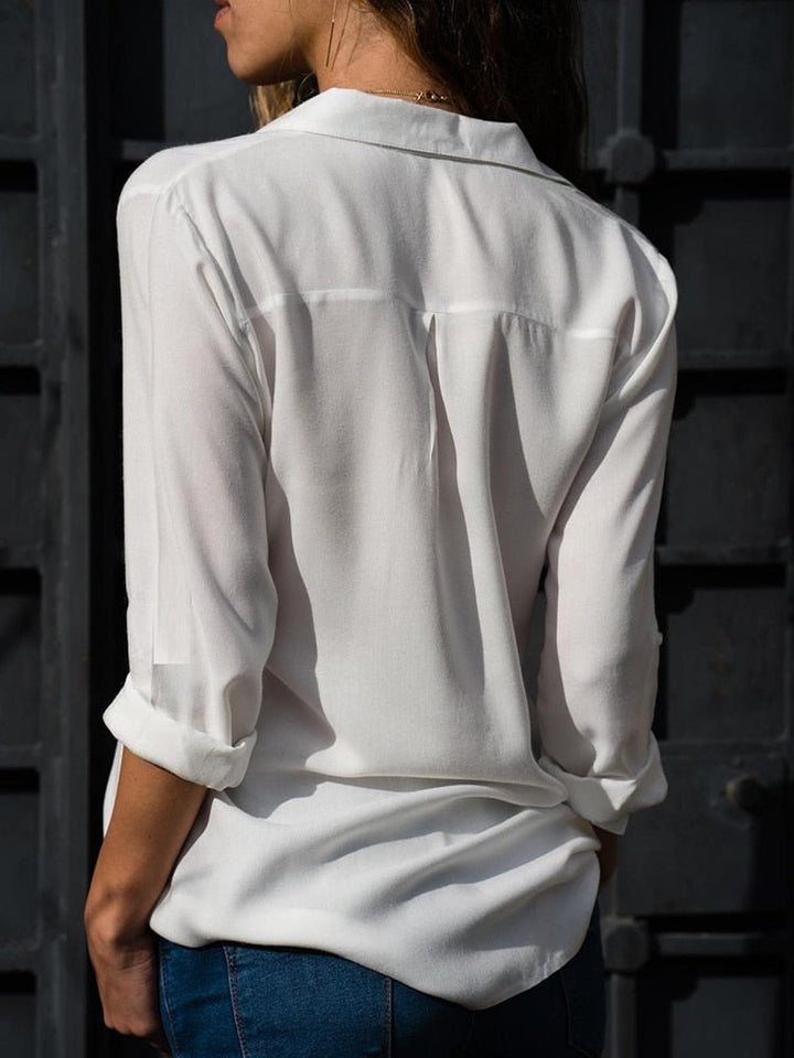 Brigitta | Damen Langarm Hemdbluse