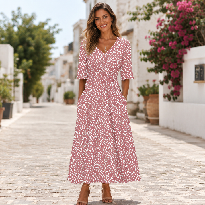 Francesca | Elegantes Midi-Kleid mit Bauch-versteckendem Design