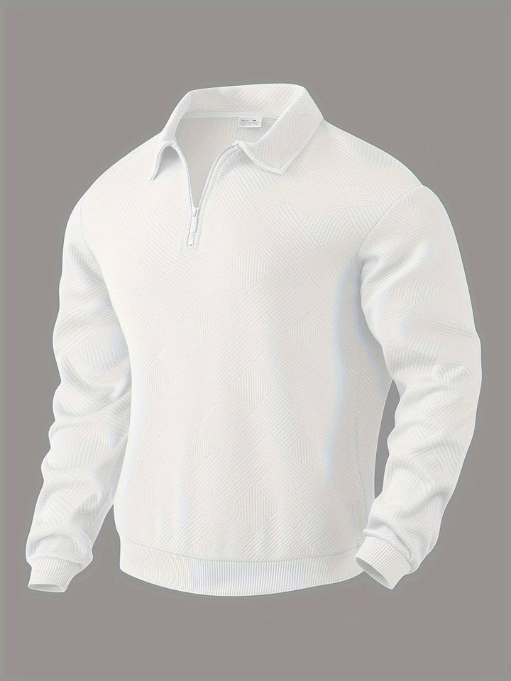 Finn | Geometrisches Design Vintage Reißverschluss Pullover