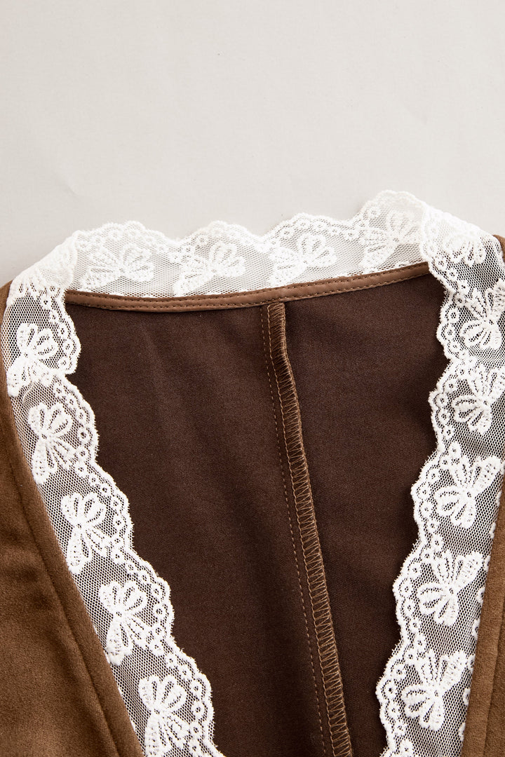 Calliope | Damen Western Langarm Spitzenärmel Bluse