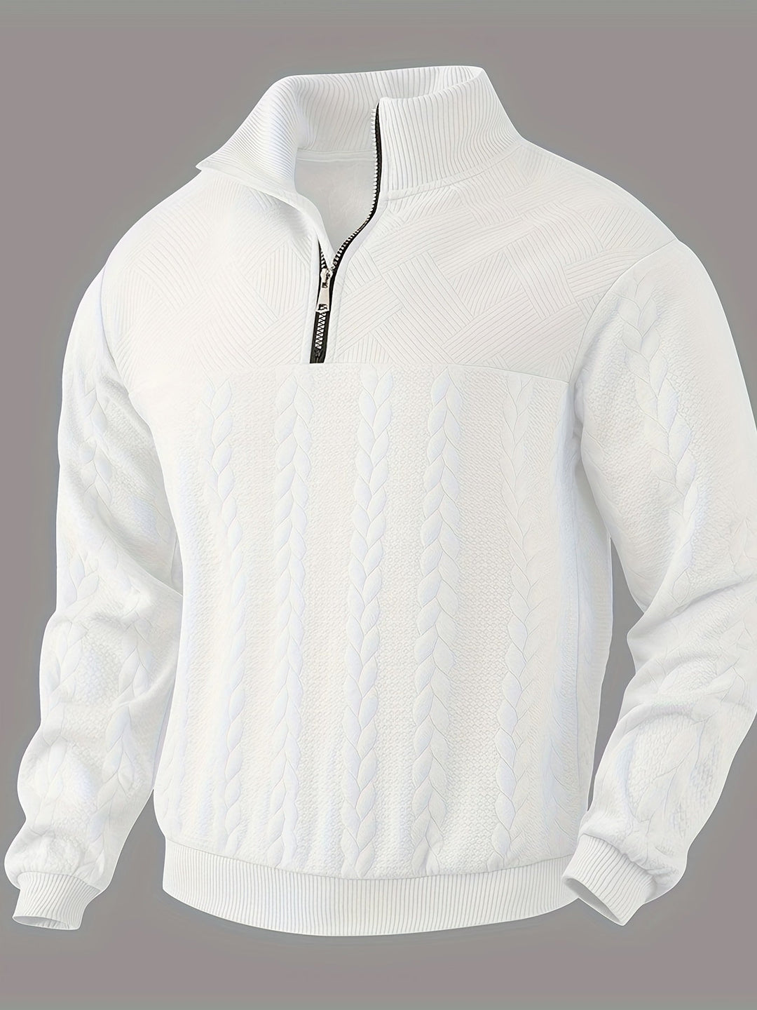 Roman | Eleganter Vintage-Pullover mit Reißverschluss