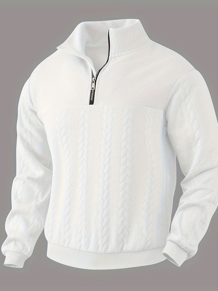 Roman | Eleganter Vintage-Pullover mit Reißverschluss