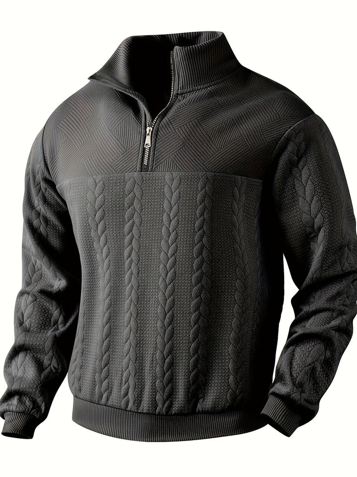 Roman | Eleganter Vintage-Pullover mit Reißverschluss