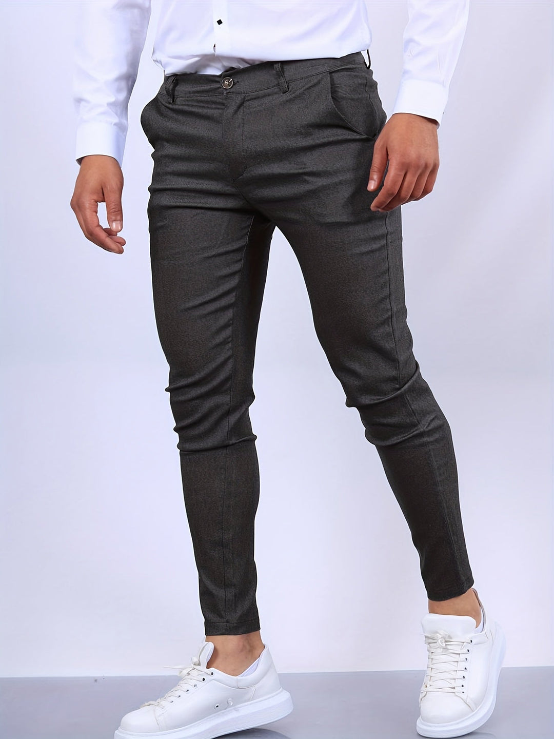 Penn | Herren Chinohose Slim Fit Businesshose Blau Stretch