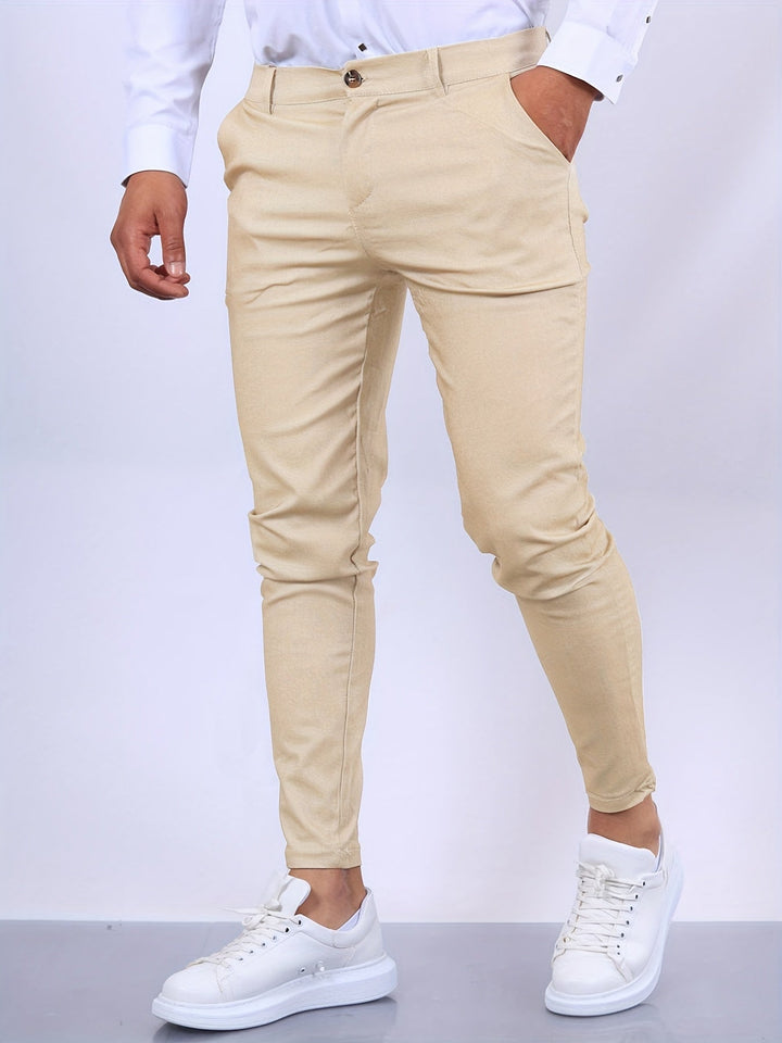 Penn | Herren Chinohose Slim Fit Businesshose Blau Stretch