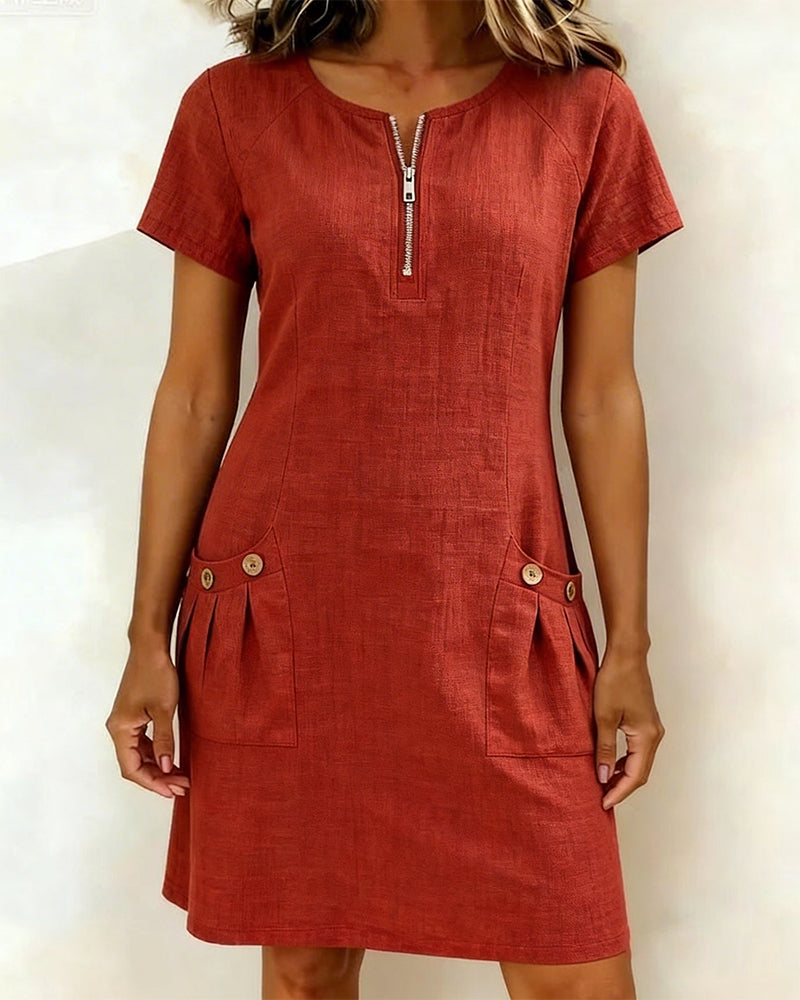 Lisa  Baumwollkleid mit Reißverschluss