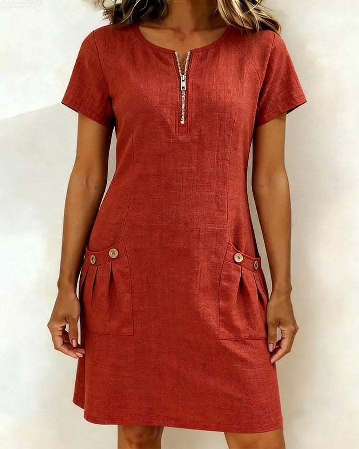 Lisa  Baumwollkleid mit Reißverschluss